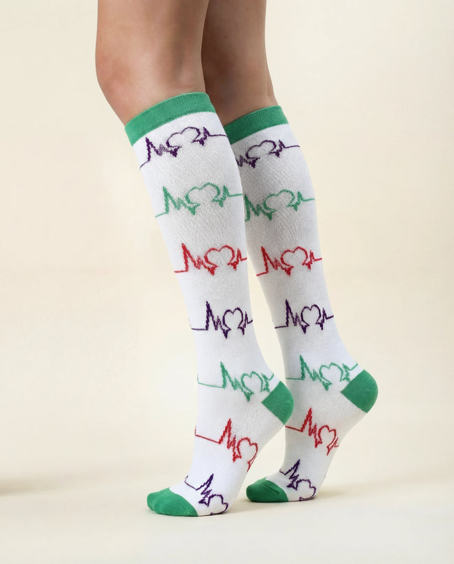 Mint Heartbeat Compression Socks