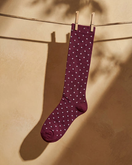 Berry Polka Dot Compression Socks
