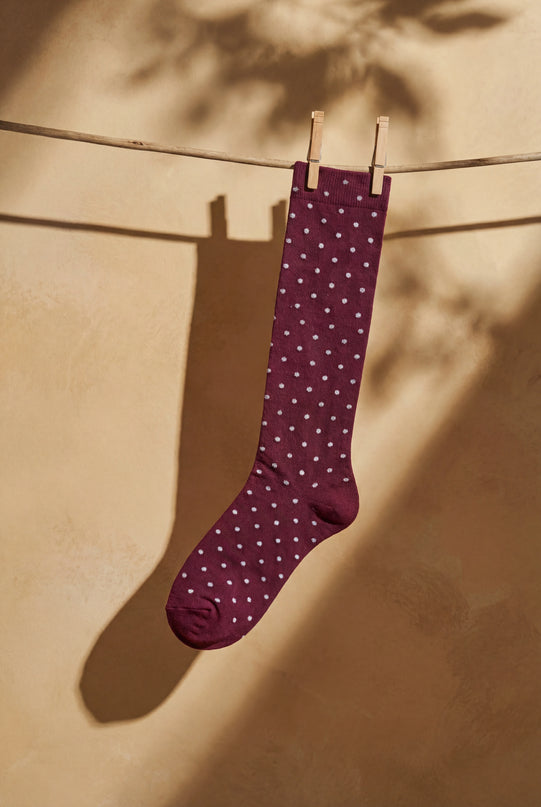 Berry Polka Dot Compression Socks