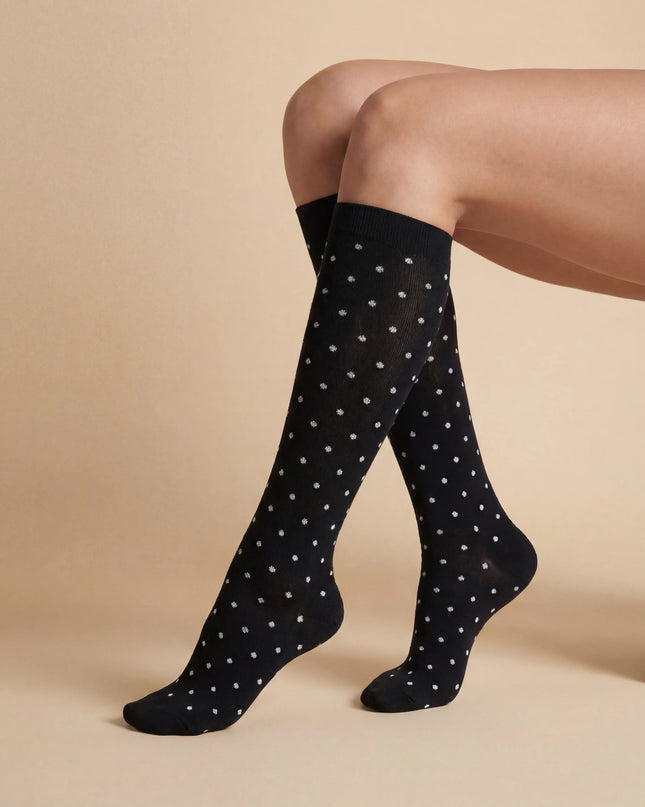 Black Polka Dot Compression Socks