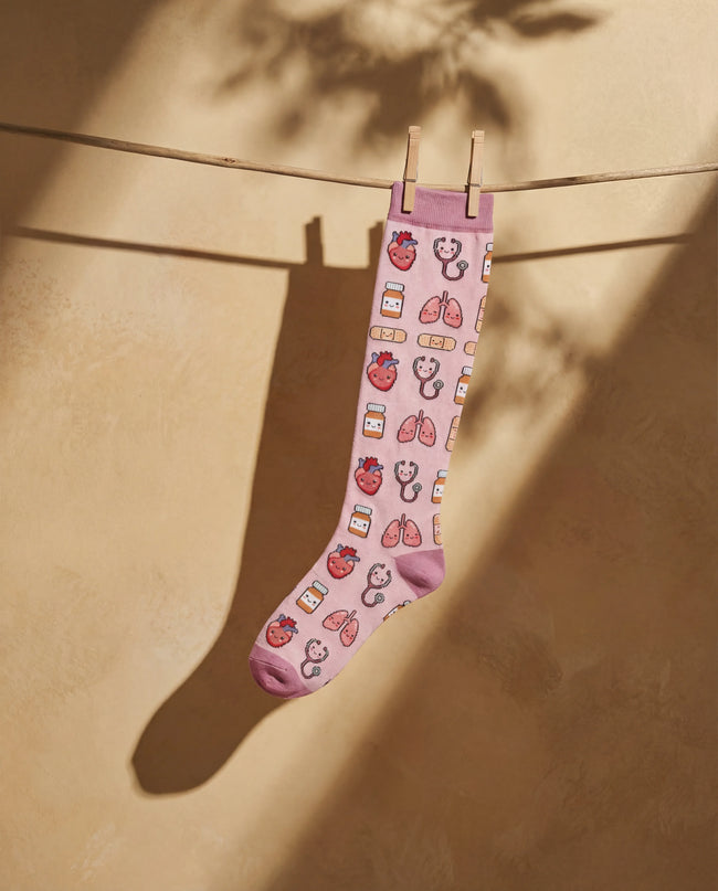 Pink Nurse Compression Socks