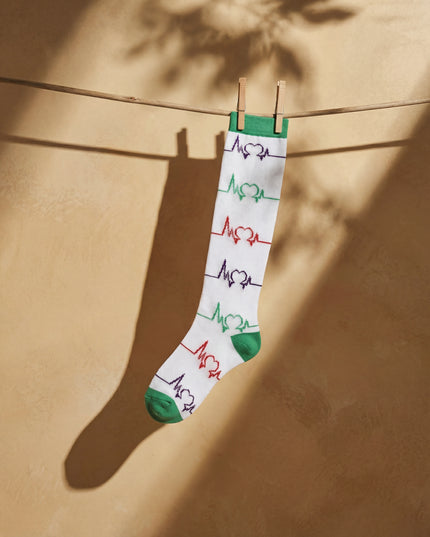 Mint Heartbeat Compression Socks