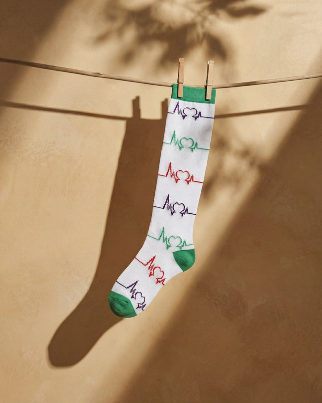 Mint Heartbeat Compression Socks