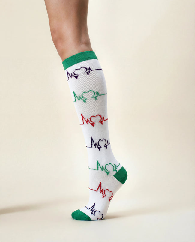 Mint Heartbeat Compression Socks