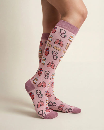 Pink Nurse Compression Socks