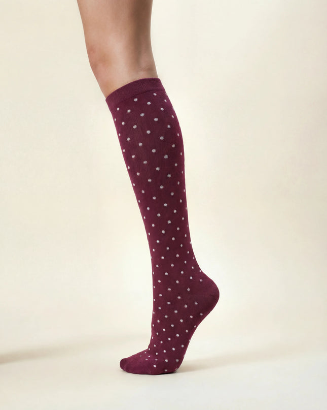 Berry Polka Dot Compression Socks